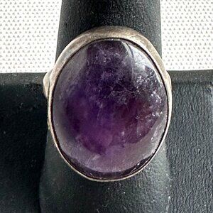 925 Silver Ring with Purple Stone